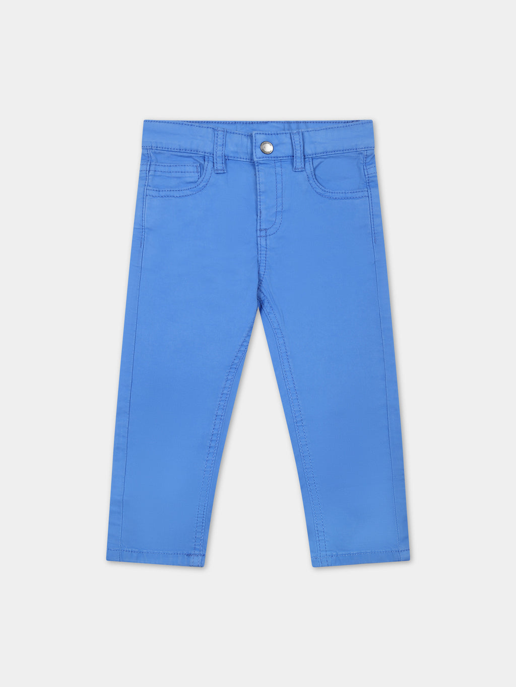 Light blue trousers for baby boy